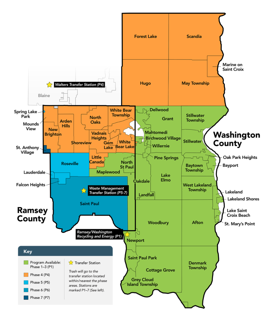 Ramsey and Washington counties availability map